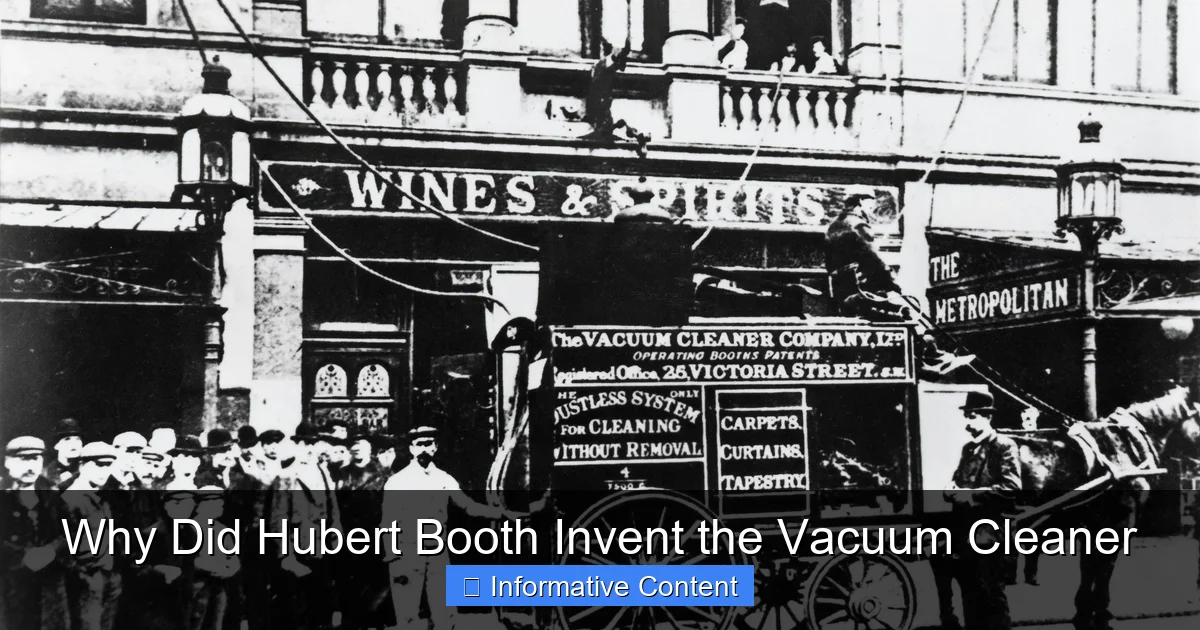 Why Did Hubert Booth Invent the Vacuum Cleaner