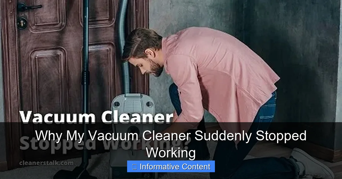 Why My Vacuum Cleaner Suddenly Stopped Working