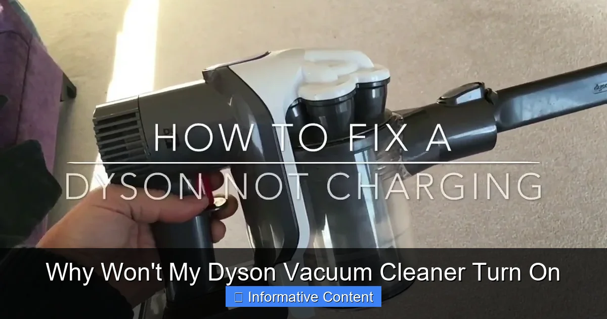 Why Won't My Dyson Vacuum Cleaner Turn On