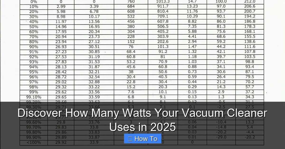 Discover How Many Watts Your Vacuum Cleaner Uses in 2025