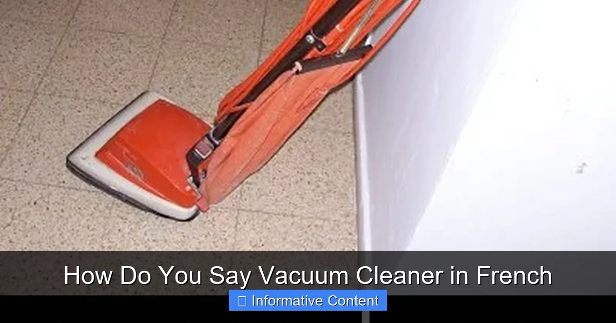 How Do You Say Vacuum Cleaner in French