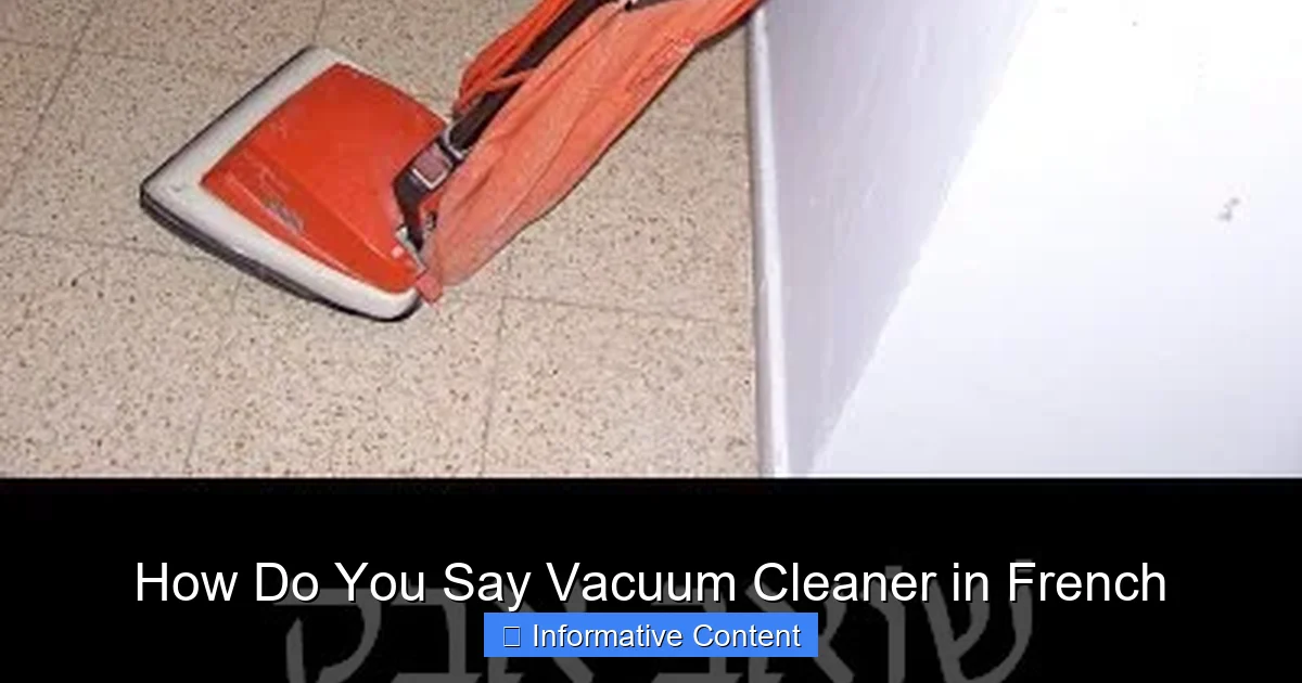 How Do You Say Vacuum Cleaner in French