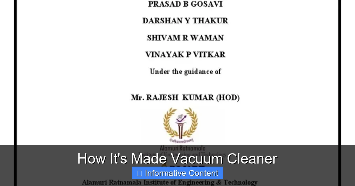 How It's Made Vacuum Cleaner