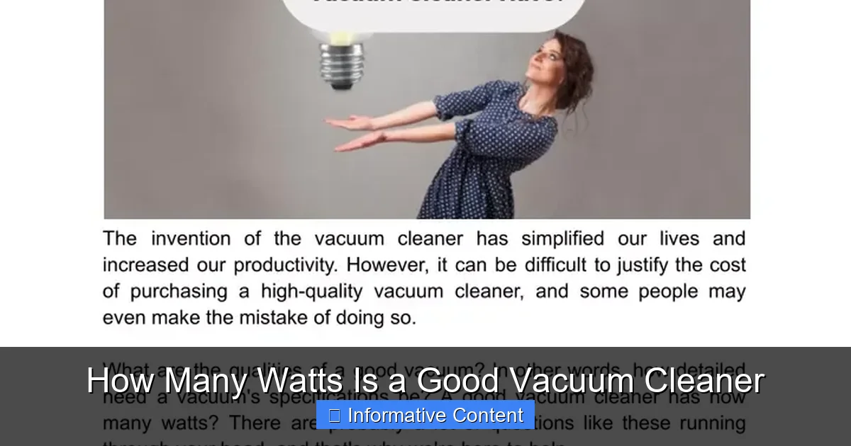 How Many Watts Is a Good Vacuum Cleaner