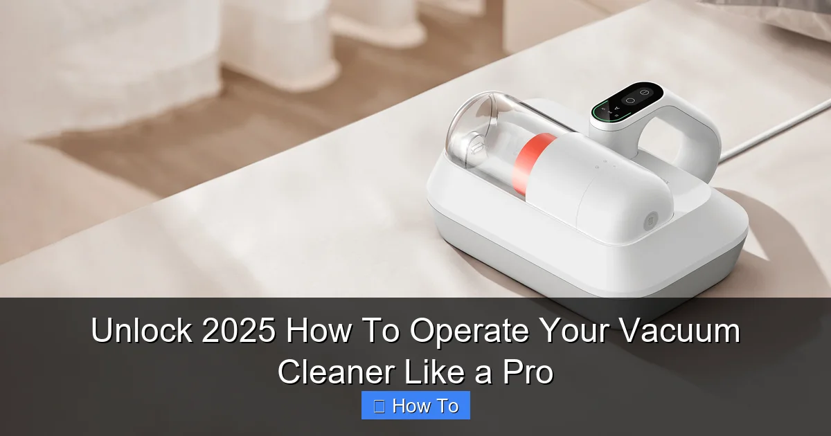 Unlock 2025 How To Operate Your Vacuum Cleaner Like a Pro