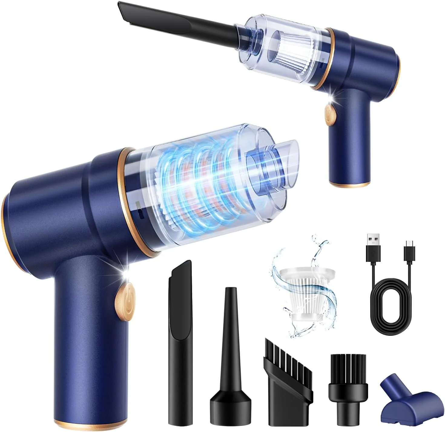 KMM Handheld Car Vacuum 9000Pa with 120W Power and LED Light, Multi‑No