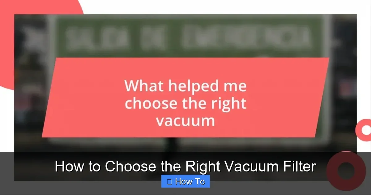 How to Choose the Right Vacuum Filter