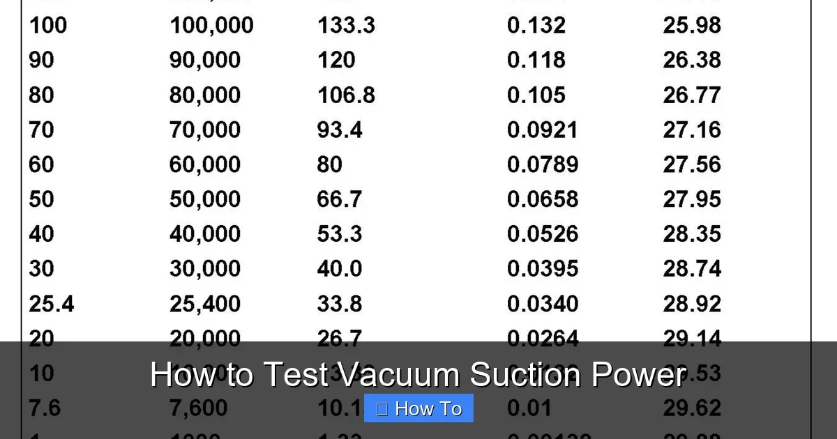 How to Test Vacuum Suction Power