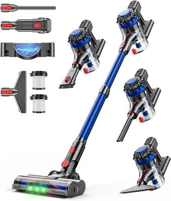 KARDV 500W Cordless Stick Vacuum with 40KPa Suction, 60Min Runtime, LE