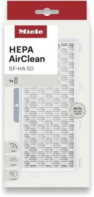 Miele SF-HA 50 AirClean Filter for Miele Guard M1 L1 Complete C2 C3 Compact C1 C2 Upright Vacuum HEPA Allergy Sufferers