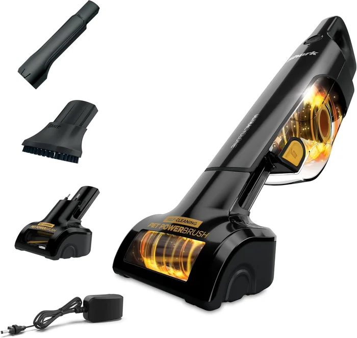 Shark UltraCyclone™ Pet Pro Plus Cordless Hand Vacuum Powerful Suction Pet Power Brush XL Dust Cup Scrubbing Brush Black