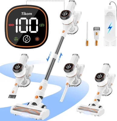 Tikom V500 40000PA 450W Stick Vacuum LED Touch Screen Charging Wall Do