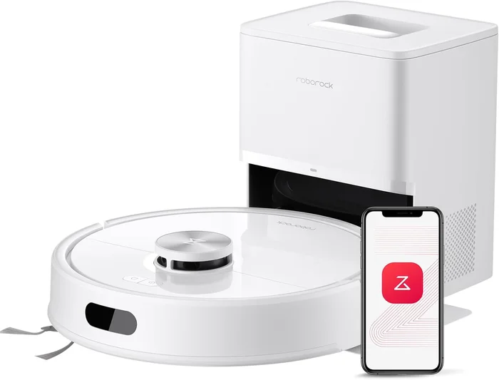 roborock Q7 M5+ Robot Vacuum Mop Upgraded Q5 Max+ 7-9 Weeks Self-Empty 10000Pa Suction Dual Anti-Tangle System PreciSense LiDAR Navigation App Control White