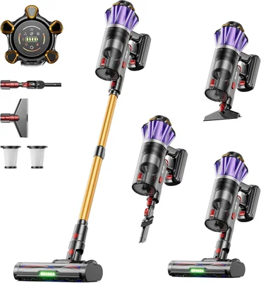 Cordless Vacuum Cleaner, 650W 55Kpa 70Mins with Hurricane Mode, 1.8L C