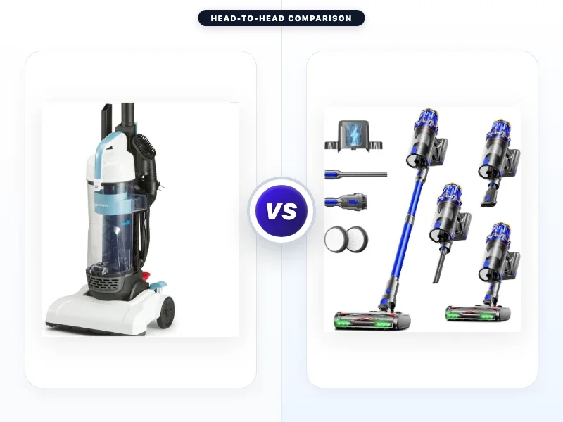 Amazon Basics Upright Bagless Vacuum Cleaner vs Pkwist
