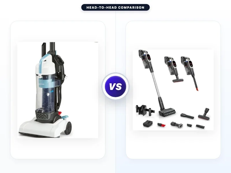 Amazon Basics Upright Bagless Vacuum Cleaner vs Dyson
