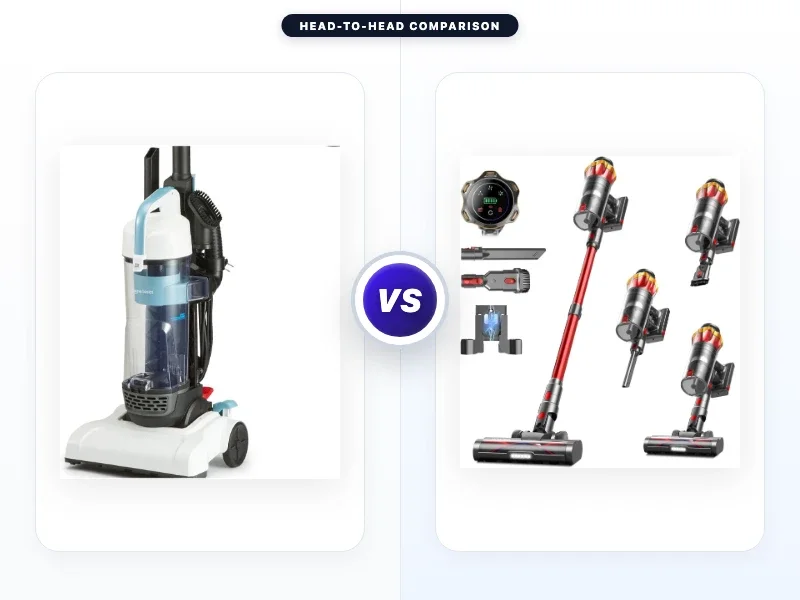 Amazon Basics Upright Bagless Vacuum Cleaner vs Mohomo
