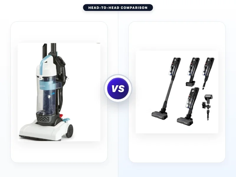 Amazon Basics Upright Bagless Vacuum Cleaner vs Shark