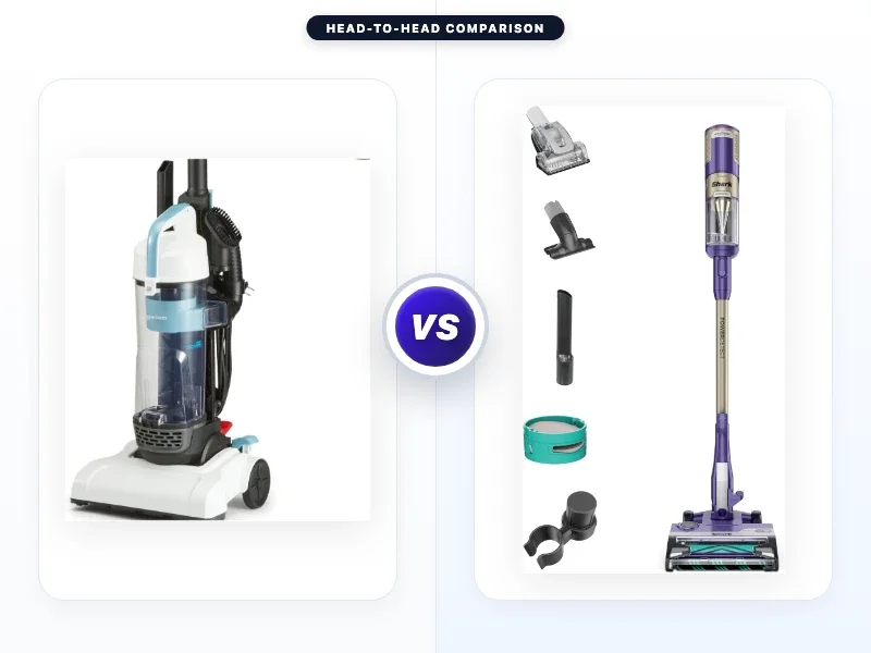 Amazon Basics Upright Bagless Vacuum Cleaner vs Shark