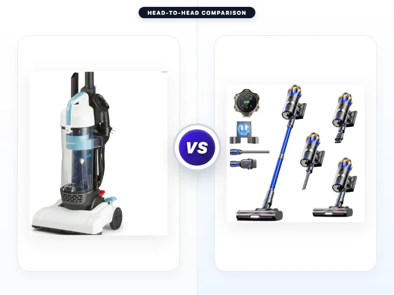 Amazon Basics Upright Bagless Vacuum Cleaner vs Tikom