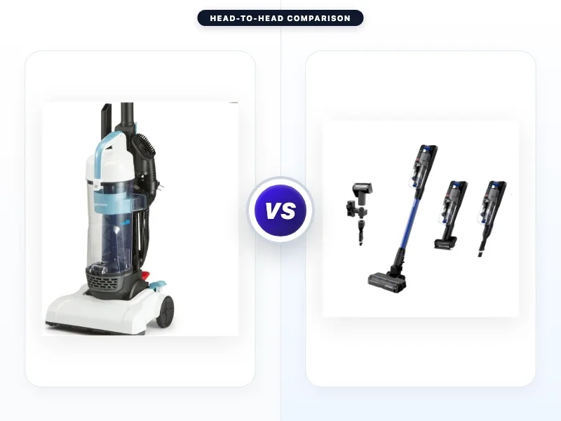 Amazon Basics Upright Bagless Vacuum Cleaner vs Shark