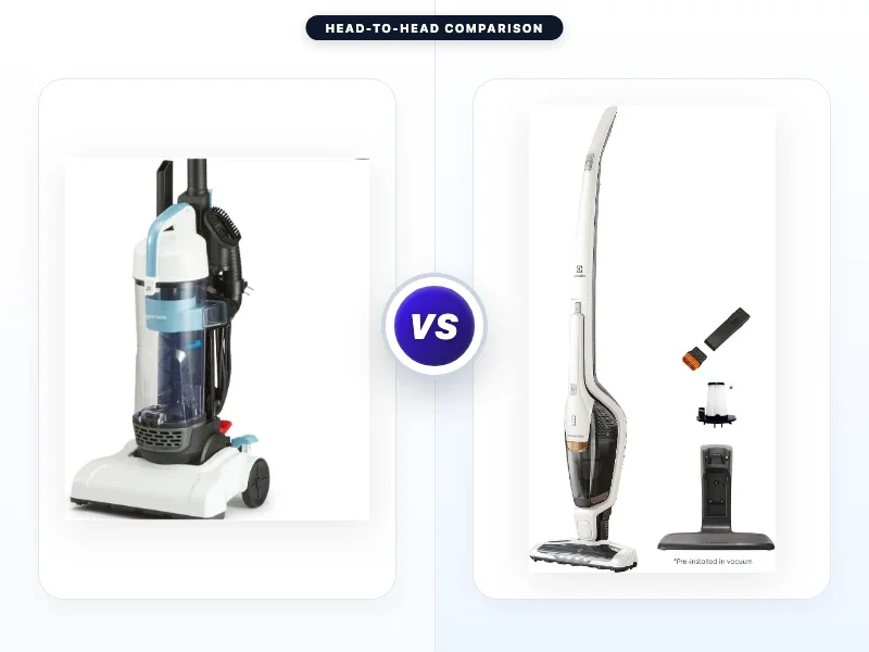 Amazon Basics Upright Bagless Vacuum Cleaner Vs