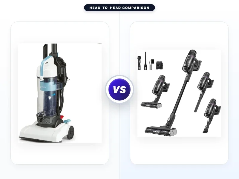 Amazon Basics Upright Bagless Vacuum Cleaner vs Eureka