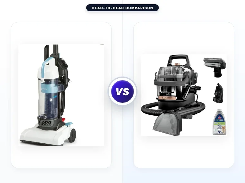 Amazon Basics Upright Bagless Vacuum Cleaner vs Bissell