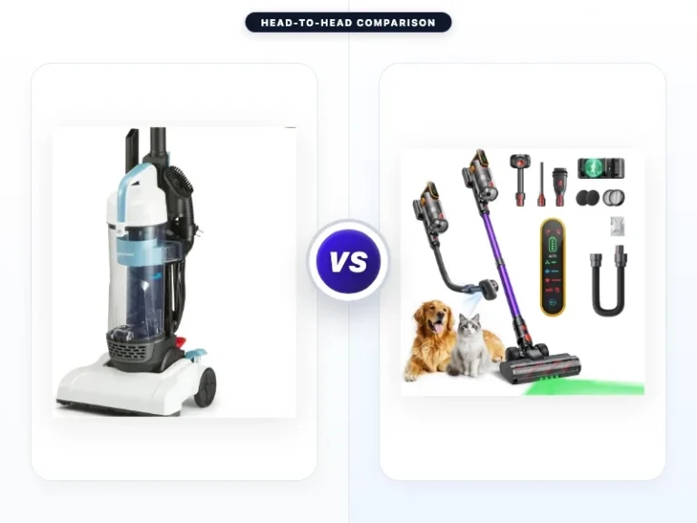 Amazon Basics Upright Bagless Vacuum Cleaner vs Fieety