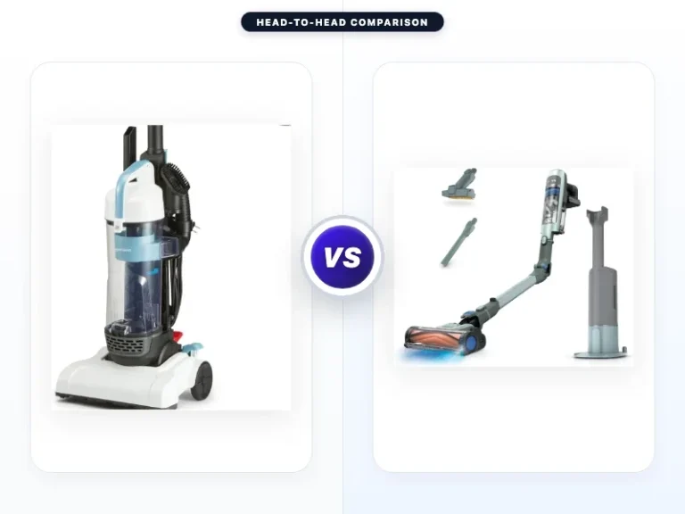 Amazon Basics Upright Bagless Vacuum Cleaner vs Shark
