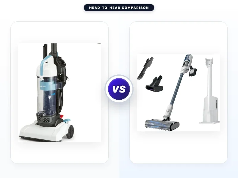 Amazon Basics Upright Bagless Vacuum Cleaner vs Shark