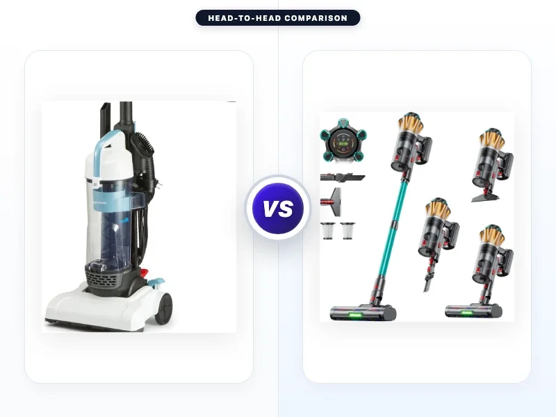 Amazon Basics Upright Bagless Vacuum Cleaner Vs