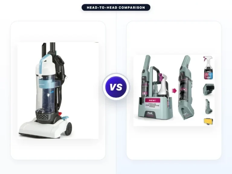 Amazon Basics Upright Bagless Vacuum Cleaner vs Shark