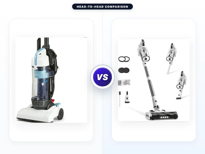 Amazon Basics Upright Bagless Vacuum Cleaner vs Klarpul